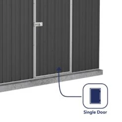 7'5 X 5' Absco Premier Titanium Reverse Apex Metal Shed - Dark Grey (2.26m X 1.52m) -Lifetina Shop esdxl20met116 7x5 titanium dg f3 min