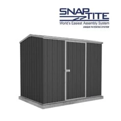 7'5 X 5' Absco Premier Titanium Reverse Apex Metal Shed - Dark Grey (2.26m X 1.52m) -Lifetina Shop esdxl20met116 7x5 titanium dg f7 min