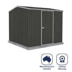 7'5 X 7'5 Absco Premier Titanium Reverse Apex Metal Shed - Dark Grey (2.26m X 2.26m) -Lifetina Shop esdxl20met118 7x7 titanium dg f1 min