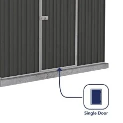 7'5 X 7'5 Absco Premier Titanium Reverse Apex Metal Shed - Dark Grey (2.26m X 2.26m) -Lifetina Shop esdxl20met118 7x7 titanium dg f3 min