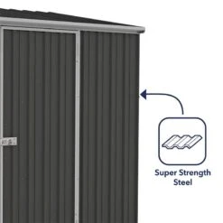 7'5 X 7'5 Absco Premier Titanium Reverse Apex Metal Shed - Dark Grey (2.26m X 2.26m) -Lifetina Shop esdxl20met118 7x7 titanium dg f4 min