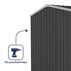 7'5 X 7'5 Absco Premier Titanium Reverse Apex Metal Shed - Dark Grey (2.26m X 2.26m) -Lifetina Shop esdxl20met118 7x7 titanium dg f5 min