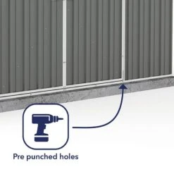 10' X 5' Absco Regent Double Door Metal Shed - Grey (3m X 1.44m) -Lifetina Shop esdxl20met123 10x5 regent grey feature4 min