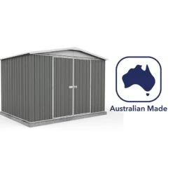 10' X 7' Absco Regent Double Door Metal Shed - Grey (3m X 2.18m) -Lifetina Shop esdxl20met124 10x7 regent grey feature6 min