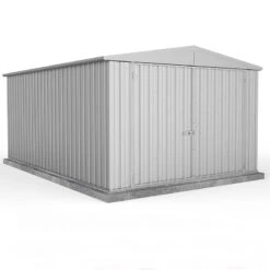 10' X 15' Absco Utility Metal Garage Workshop Shed - Zinc (3m X 4.48m)