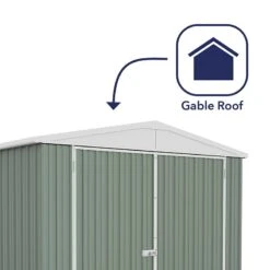 10' X 15' Absco Utility Metal Garage Workshop Shed - Pale Eucalyptus (3m X 4.48m) -Lifetina Shop esdxl20met127 10x15 utility pe feature2 min