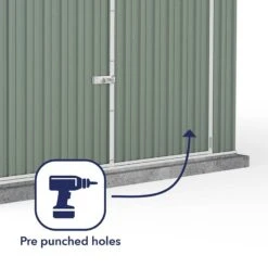 10' X 15' Absco Utility Metal Garage Workshop Shed - Pale Eucalyptus (3m X 4.48m) -Lifetina Shop esdxl20met127 10x15 utility pe feature4 min