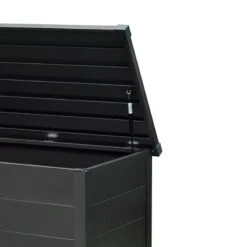 4' X 2' Falcon 130 Heavy Duty Metal Garden Storage Box 400L (1.3m X 0.6m) -Lifetina Shop falcongrey130 falcon 130 heavy duty metal garden storage box 400l close up2 min