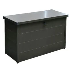 4' X 2' Falcon 130 Heavy Duty Metal Garden Storage Box 400L (1.3m X 0.6m) -Lifetina Shop falcongrey130 falcon 130 heavy duty metal garden storage box 400l cutout2 min