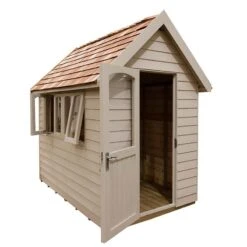 8' X 5' Forest Retreat Cream Luxury Shed (2.41m X 1.5m) - Installation Included -Lifetina Shop fra58crin forest retreat 8x5 apex shed cream cutout1 min 1