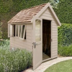 8' X 5' Forest Retreat Cream Luxury Shed (2.41m X 1.5m) - Installation Included