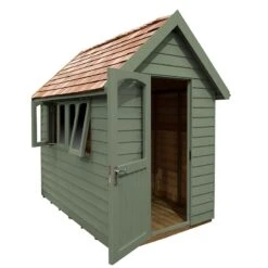 8' X 5' Forest Retreat Green Luxury Shed (2.41m X 1.5m) - Installation Included -Lifetina Shop fra58gnin forest retreat 8x5 apex shed green cutout1 min 1
