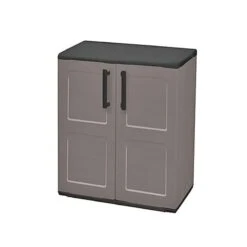 2'2 X 1'2 Shire Mid Plastic Garden Storage Cupboard With Shelves (0.68m X 0.37m) -Lifetina Shop free71b 1aa shire mid plastic storage with shelves cutout1 min