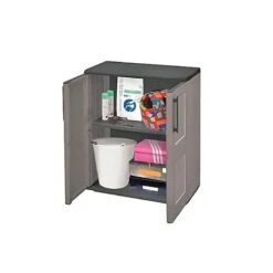 2'2 X 1'2 Shire Mid Plastic Garden Storage Cupboard With Shelves (0.68m X 0.37m) -Lifetina Shop free71b 1aa shire mid plastic storage with shelves cutout2 min