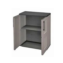 2'2 X 1'2 Shire Mid Plastic Garden Storage Cupboard With Shelves (0.68m X 0.37m) -Lifetina Shop free71b 1aa shire mid plastic storage with shelves cutout3 min