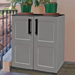 2'2 X 1'2 Shire Mid Plastic Garden Storage Cupboard With Shelves (0.68m X 0.37m)