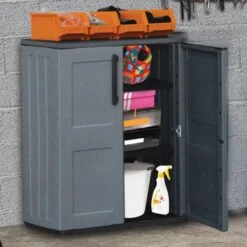 2'2 X 1'2 Shire Mid Plastic Garden Storage Cupboard With Shelves (0.68m X 0.37m) -Lifetina Shop free71b 1aa shire mid plastic storage with shelves no2 min