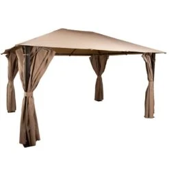 13'x10' (4mx3m) Glendale Venice Mocha Heavy Duty Rectangle Garden Gazebo -Lifetina Shop gl1152 4x3m glendale venice mocha rectangle gazebo cutout3 min