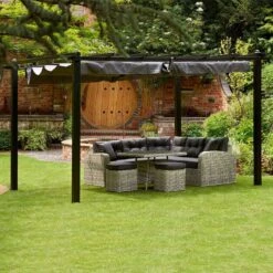 13' X 10' Glendale Seville Grey Garden Gazebo (4m X 3m) -Lifetina Shop gl1648 4x3m glendale seville grey garden gazebo no3 min