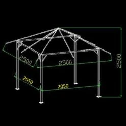 Lifetina Shop -Lifetina Shop gl1707 8x8 glendale highfield grey garden gazebo drawing min
