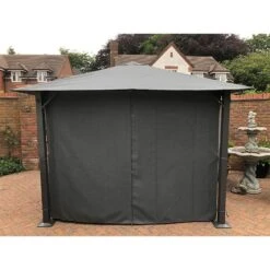 8' X 8' Glendale Highfield Grey Garden Gazebo (2.5m X 2.5m) -Lifetina Shop gl1707 8x8 glendale highfield grey garden gazebo insitu2 min