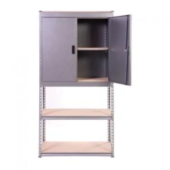 Globel Silver Vein Heavy Duty Half Cupboard/Half Shelves Storage Unit -Lifetina Shop globel half cupboard3 open door