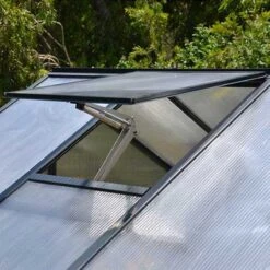 8'x8' Palram Canopia Glory Grey Walk In Polycarbonate Greenhouse (2.4x2.4m) -Lifetina Shop glory gr palram autovent twinwall