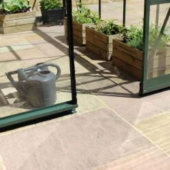6' X 6' Halls Cotswold Burford Small Greenhouse In Green With Toughened Glass (1.94m X 1.94m) 8 6' X 6' Halls Cotswold Burford Small Greenhouse In Green With Toughened Glass (1.94m X 1.94m) -Lifetina Shop green threshold min 1 2