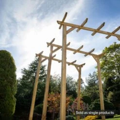 Forest Hanbury Flat Top Wooden Garden Pergola Arch 6'10 X 1'8 -Lifetina Shop hanfta 8
