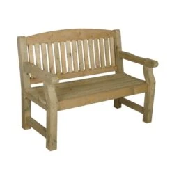 Forest Harvington Wooden Garden Bench 4'x2' (1.2x0.6m) -Lifetina Shop harbe4hd 03