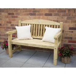 Forest Harvington Wooden Garden Bench 4'x2' (1.2x0.6m) -Lifetina Shop harbe4hd 1