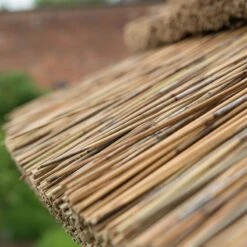 12'x10' (3.6x3.1m) Luxury Wooden Furnished Garden Gazebo With Country Thatch Roof - Seats Up To 10 People -Lifetina Shop hgg36mctcfin 3 6m thatched roof furnished cream roof1