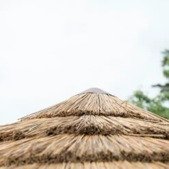 12'x10' (3.6x3.1m) Luxury Wooden Garden Gazebo With Thatched Roof - Seats Up To 10 People -Lifetina Shop hgg36mctrlcin country thatch roof 2