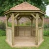 10'x9' (3x2.7m) Luxury Wooden Garden Gazebo With New England Cedar Roof - Seats Up To 10 People