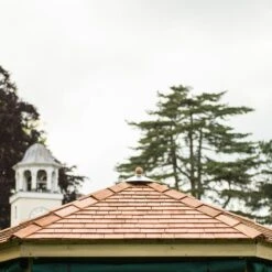 10'x9' (3x2.7m) Luxury Wooden Garden Gazebo With New England Cedar Roof - Seats Up To 10 People -Lifetina Shop hgg3mnecin new england cedar roof 3