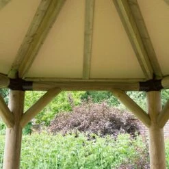 13'x12' (4x3.5m) Luxury Wooden Garden Gazebo With Thatched Roof - Seats Up To 15 People -Lifetina Shop hgg4mctrlcin garden gazebo roof interior