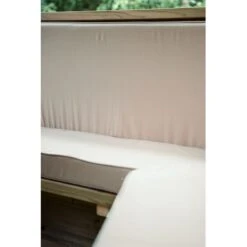 13'x12' (4x3.5m) Luxury Wooden Furnished Garden Gazebo With Traditional Timber Roof - Seats Up To 15 People -Lifetina Shop hgg4mttcfin 4m timber roof furnished cream cushions1