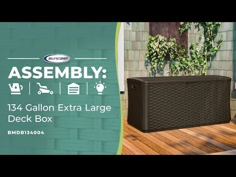 4 X 2 Suncast Resin Wicker Deck Box & Plastic Garden Storage 3 4 X 2 Suncast Resin Wicker Deck Box & Plastic Garden Storage - Image 3