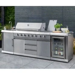 Norfolk Grills Absolute Pro 6 Burner Luxury Gas BBQ Grill + Kitchen -Lifetina Shop kitchen 600 absolute pro 6 burner insitu2 min