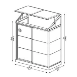 4'x2' Palram Canopia Lean To Small Wall Mini Greenhouse (1.2x0.6m) -Lifetina Shop leanto growhouse 4x2 cl palram isoview