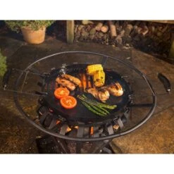 Lifestyle Signa Fire Basket With BBQ Grill -Lifetina Shop lfs703 lifestyle signa fire basket with bbq grill close up min