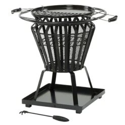 Lifestyle Signa Fire Basket With BBQ Grill -Lifetina Shop lfs703 lifestyle signa fire basket with bbq grill cutout min