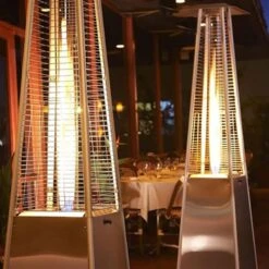 Lifestyle Tahiti Flame II Gas Patio Heater - Silver -Lifetina Shop lfs843 lifestyle tahiti flame ii gas patio heater silver close up min