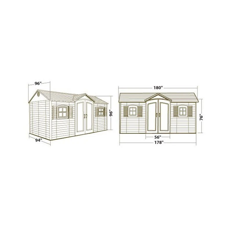 15' X 8' Lifetime Heavy Duty Plastic Shed - Single Entrance (4.57m X 2.43m) 3 15' X 8' Lifetime Heavy Duty Plastic Shed - Single Entrance (4.57m X 2.43m) - Image 3