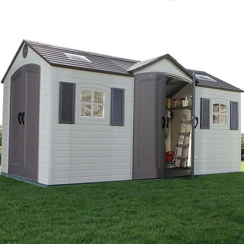 15' X 8' Lifetime Dual Entrance Plastic Shed (4.47m X 2.34m) 1 15' X 8' Lifetime Dual Entrance Plastic Shed (4.47m X 2.34m)