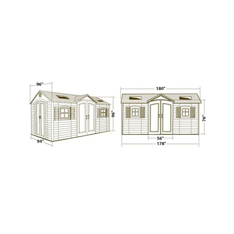 15' X 8' Lifetime Dual Entrance Plastic Shed (4.47m X 2.34m) 4 15' X 8' Lifetime Dual Entrance Plastic Shed (4.47m X 2.34m) - Image 4