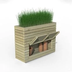 3'11 X 1'4 Forest Linear Tall Wooden Garden Planter With Storage (1.2m X 0.4m) -Lifetina Shop linpl12090s 3