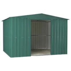 10' X 12' Globel Heritage Green Apex Metal Shed (3.07m X 3.71m) -Lifetina Shop lotus hg 10 feet 2 min 2