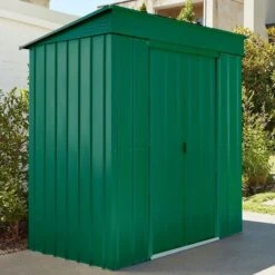 5' X 3' Globel Heritage Green Pent Metal Shed (1.48m X 0.93m) -Lifetina Shop lotus pent hg 1 min 3