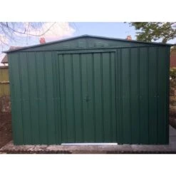 10' X 12' Globel Heritage Green Apex Metal Shed (3.07m X 3.71m)